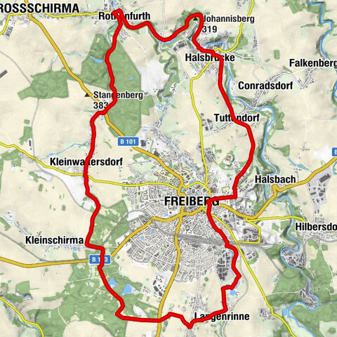 Pedalare intorno alla città d'argento di Freiberg