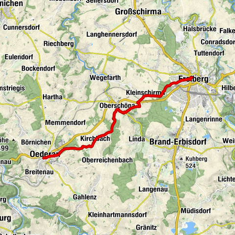 Cammino sassone di Santiago - Freiberg - tratto oederano