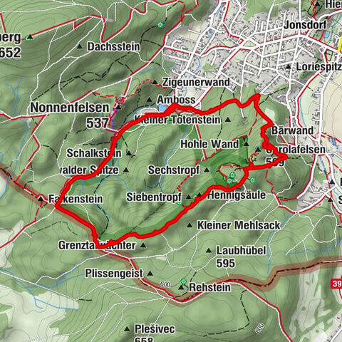 Jonsdorf Nonnenfelsen-Mühlsteinbrüche