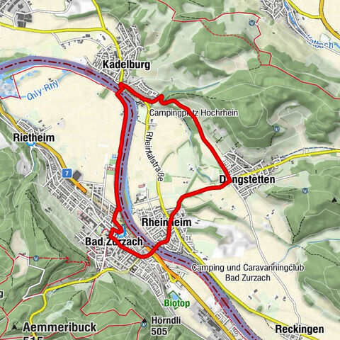 Percorso fluviale del Reno transfrontaliero