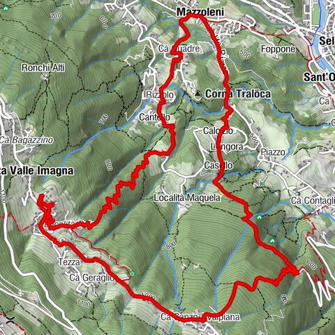 Mazzoleni, Rizzolo, Costa Imagna, Cornabusa, ponte Poltrasca, Mazzoleni.