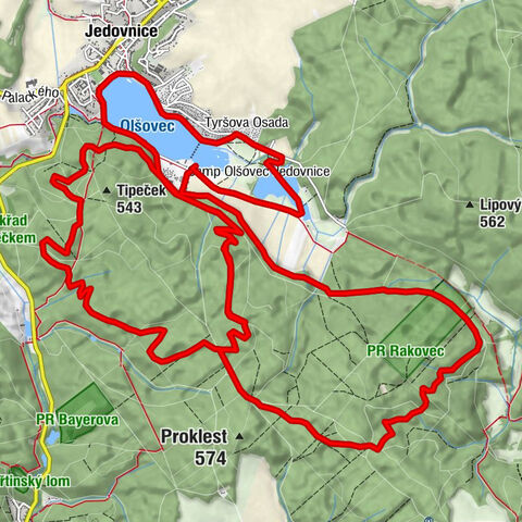 Trailpark Moravský Kras mit Runde See Olšovec