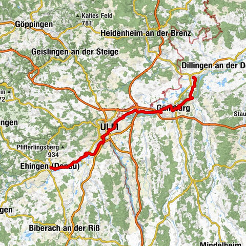 Donauradweg von Donaueschingen bis Regensburg Etappe 3