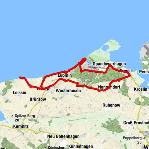 Rundtour Freest bis Feriensiedlung Galkow und zurück