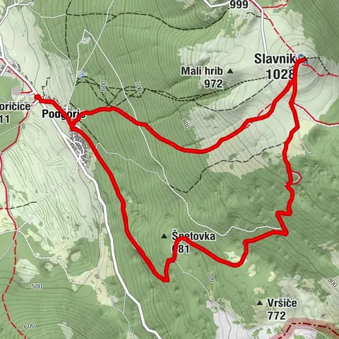 Sentiero sul fioreggiante Slavnik