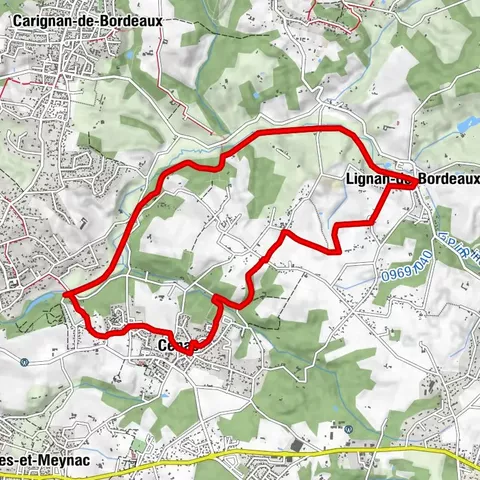 Percorso Lignan-de-Bordeaux/ Cénac