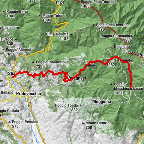 Stia - Poggio di Guardia - Poggio Segaticcio - Poppi