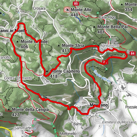 Mossano - Contra' Chimento - San Giovanni in Monte - Monte Capitello