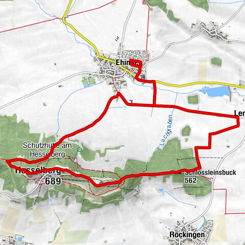 Ehingen - Lentersheim - Schlössleinsbuck - Hesselberg