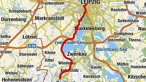 Percorso 1a - Weiße Elster tra Pegau e Lipsia