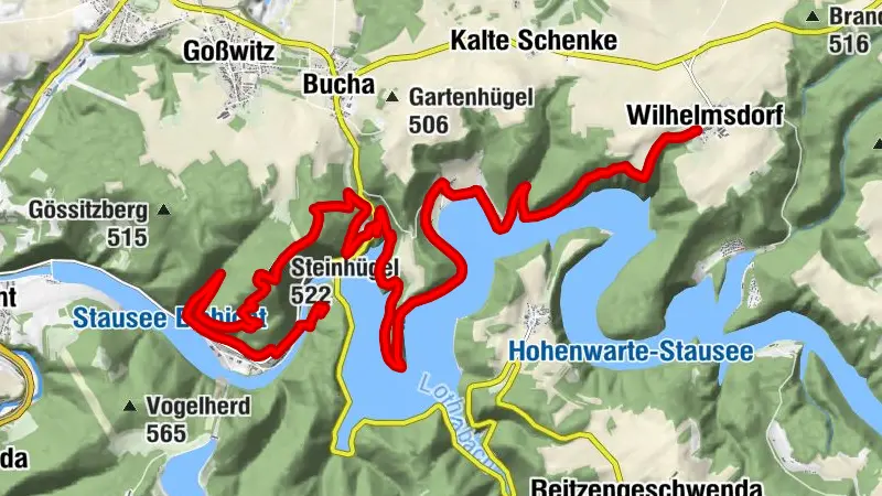 Sentiero del Lago di Hohenwarte - Tappa 1 - Diga di Hohenwarte → Wilhelmsdorf