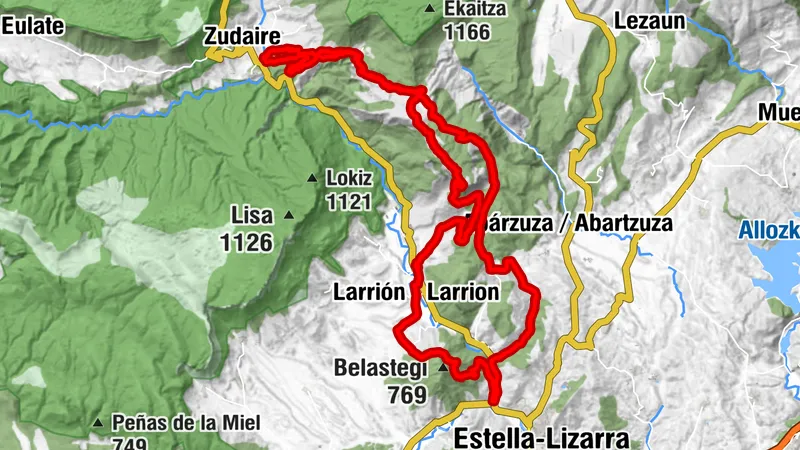 Larraiza, Rulez, Belastegi e Eraul - Camping Artaza Percorso 9