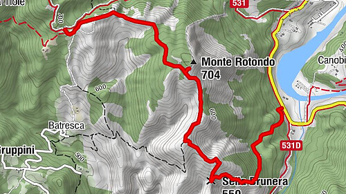 Sentiero "Via del Monte Rotondo" - Sentiero 554 in mountain bike