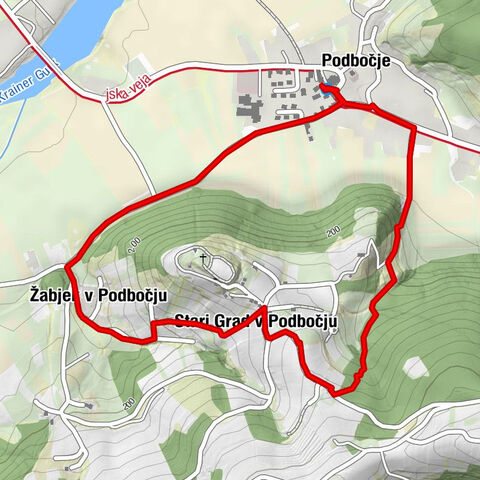 Percorso Starograjska Podbočje-breve