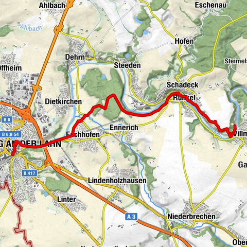 Lahnwanderweg 15ª tappa in risalita da Limburg a Villmar