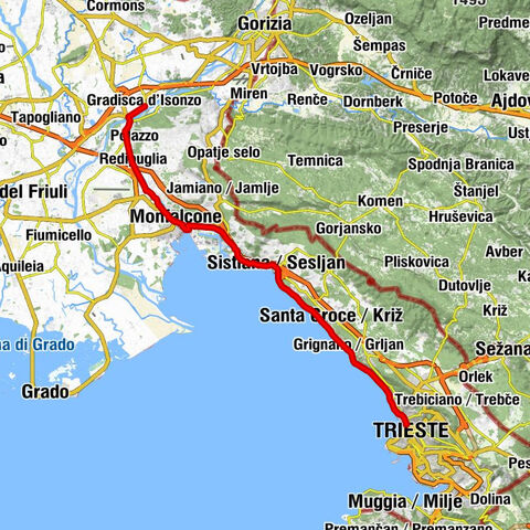 5.Etappe: Gradisca-Triest 40km, 150Hm