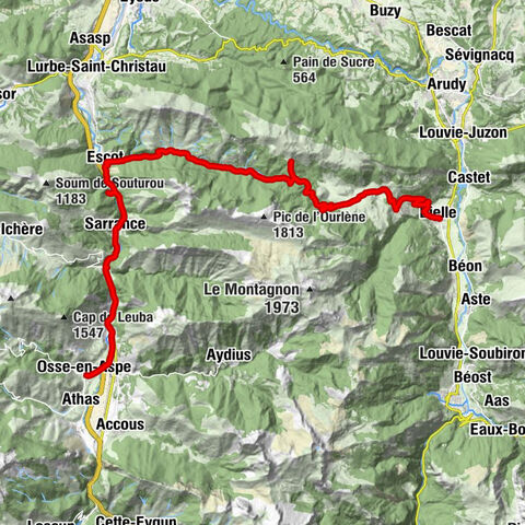 N 14. Etappe Bielle-Osse, Neu-Aquitanien/Frankreich