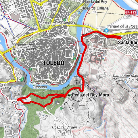 Santa Bárbara - Toledo - Peña del Rey Moro