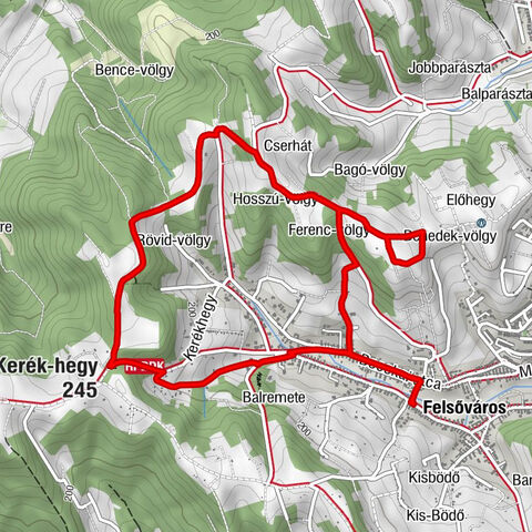 Felsőváros - Szekszárd - Remete-csurgó - Kerék-hegy