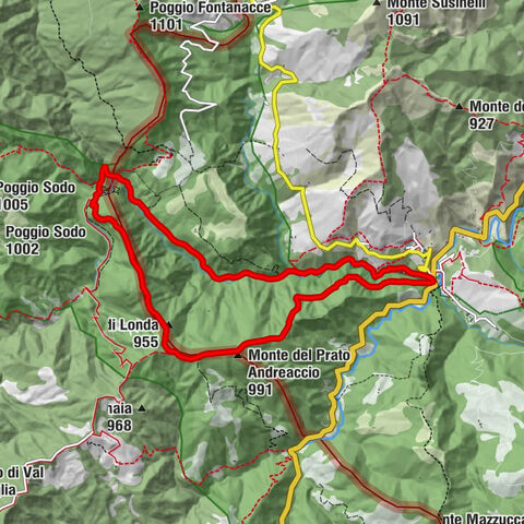 San Benedetto in Alpe - Balze Trafossi - Monte di Londa - Monte del Prato Andreaccio