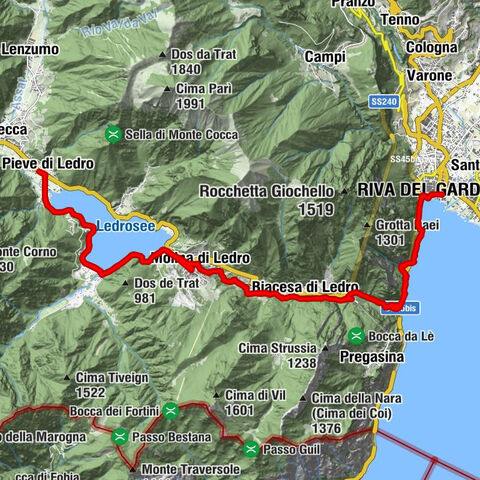 Dal Lago di Garda al Lago di Ledro lungo la Ponale