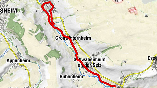 Elsheim nach Ingelheim am Rhein