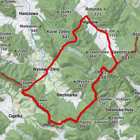 Wysowa-Zdrój - Obycz - Kozie Żebro - powiat gorlicki