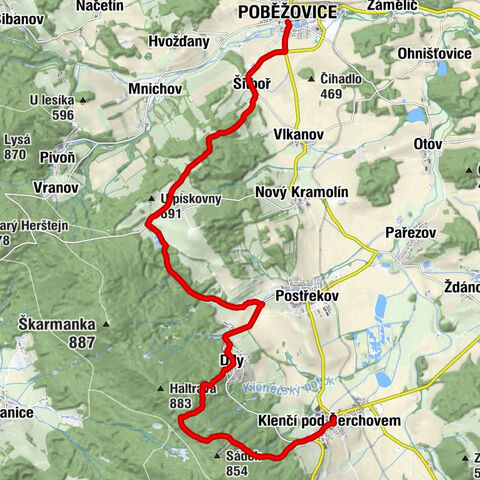 svatý Martin - Klenčí pod Čerchovem - Sádkova skála - Poběžovice