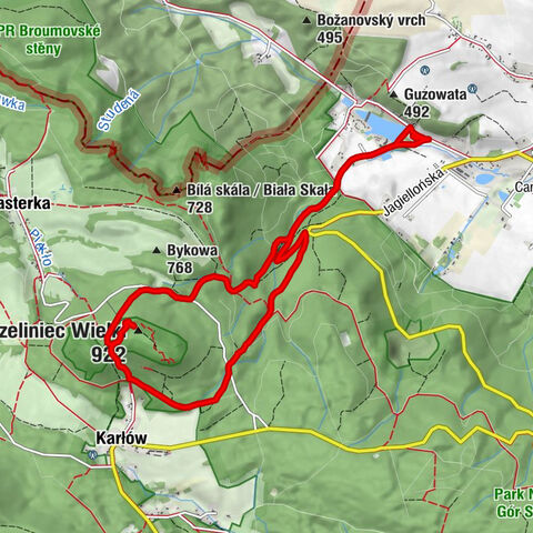 Radków - Wodospady Pośny - Schronisko PTTK "Na Szczelińcu" - Szczeliniec Wielki