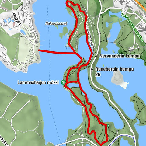 Punkaharju - Runebergin kumpu - Lammasharjun mökki