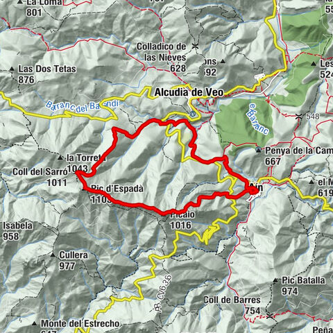 Aín - Penya del Pastor - Picaio - Pic d'Espadà