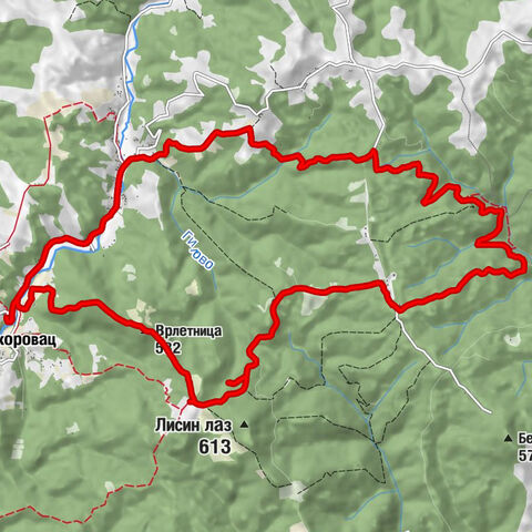 Букоровац - Шибовита коса - Ђурина чесма - Врлетница
