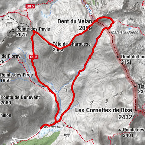 Les Cabrettes - Refuge de Bise - Dent du Velan - Tête de Charousse