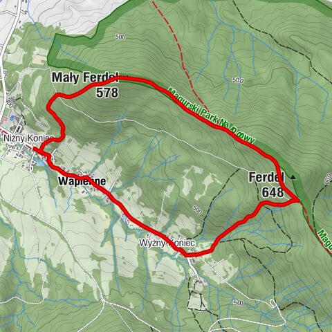 Niżny Koniec - Wapienne - Mały Ferdel - Ferdel
