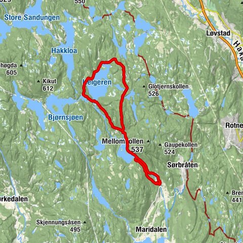 Nordre Skar - Kramla - Fuglemyrhøgda - Gørjehøgda