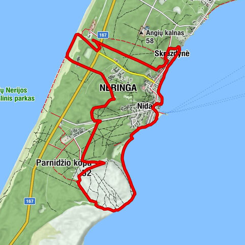 Neringa - Parnidžio kopa - Urbo kalnas - Nida