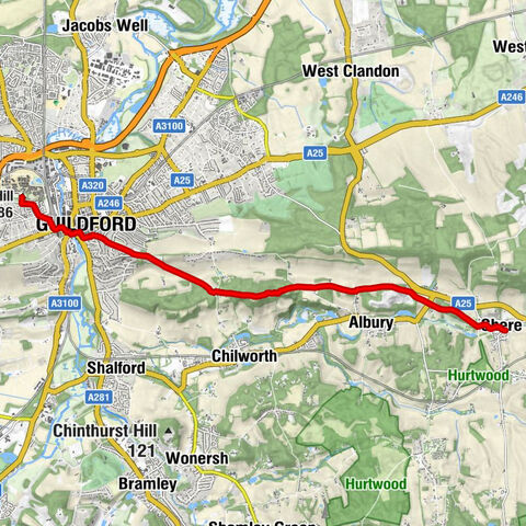Shere - St Martha's Hill - Pewley Hill - Stag Hill