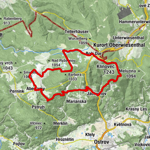 Boží Dar - Plešivec - Klínovec - svatá Anna
