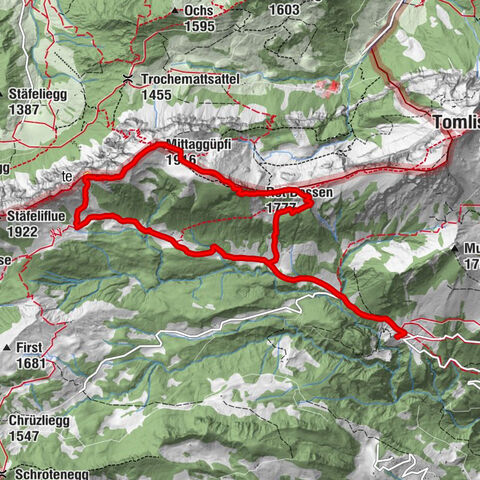 Lütoldsmatt - Tripolihütte - Mittaggüpfi - Rot Dossen