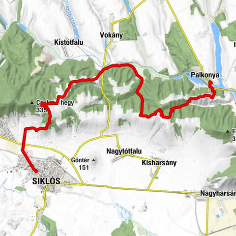 Pincefalu - Palkonya - Csukma-dűlő - Siklós