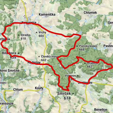 Kamenice - Brodek - Svatoslav - Radošov
