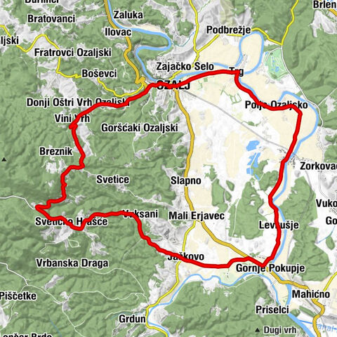 Ozalj - Požun - Donji Oštri Vrh Ozaljski - Podgraj