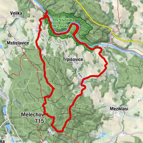 Koňkovice - Lukovská huť - Melechov - Kaple Navštívení Panny Marie