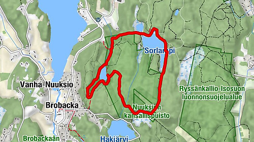 Vanha-Nuuksio - Brobacka - Hiidenpesä