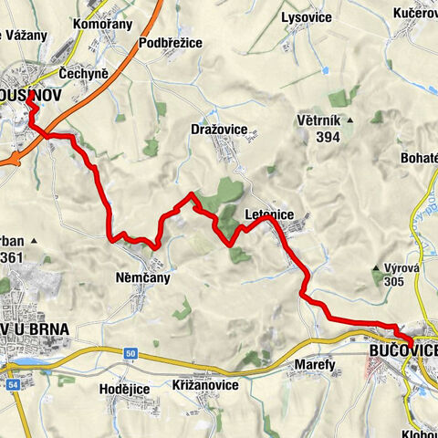 Bučovice - Kostel Nanebevzetí Panny Marie - U Svatého Huberta - Rousínov