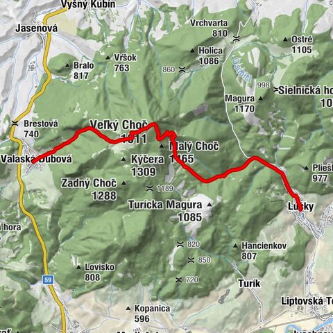 Lúčky - Kúpeľná dvorana - Veľký Choč - Valaská Dubová