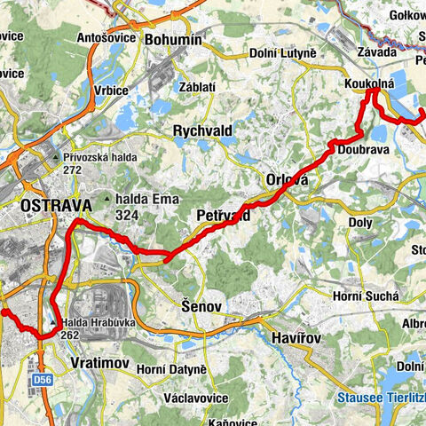 Dvůr Olšiny - Karviná - Orlovka - Moravská Ostrava