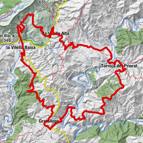 Gratallops - Torroja del Priorat - la Vilella Alta - la Vilella Baixa