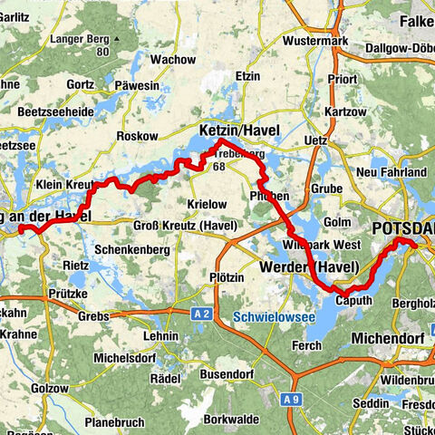 Hauptbahnhof und Brauhausberg Nord - Garnisonkirche - Dorfkirche Gollwitz - Brandenburg an der Havel