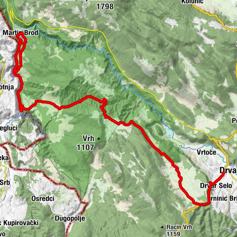 Drvar - Drvar Selo - Kamenica - Martin Brod